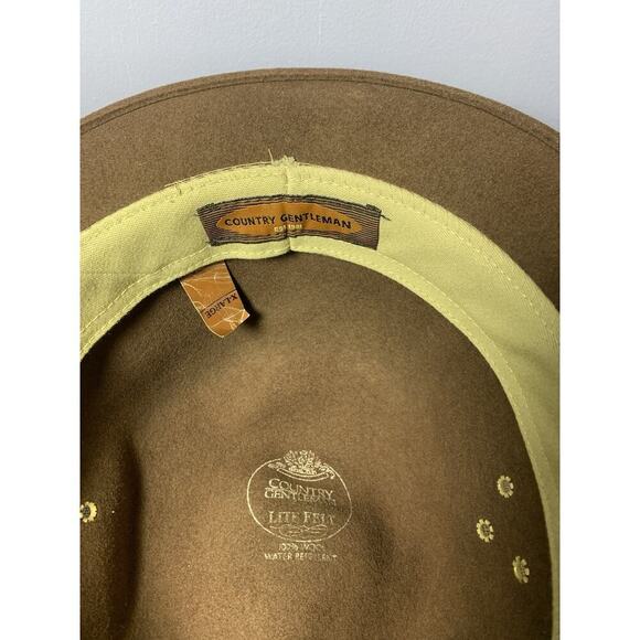 Country Gentleman Wool Hat Lite Felt Safari Brown XL Water Repelente - Picture 2 of 5